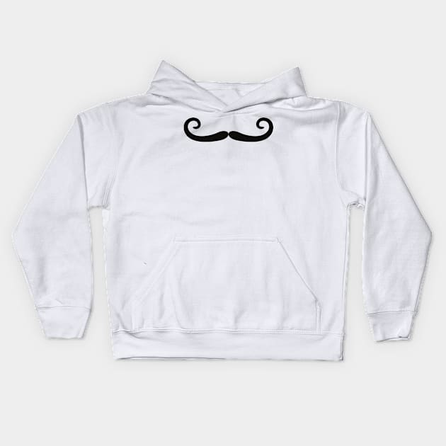 Squiggly Villain Mustache Kids Hoodie by InkyArt